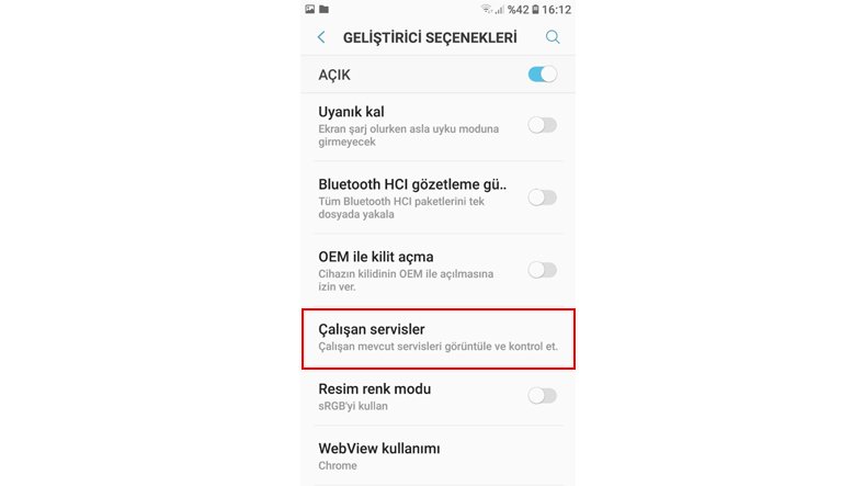 android çalışan servisler