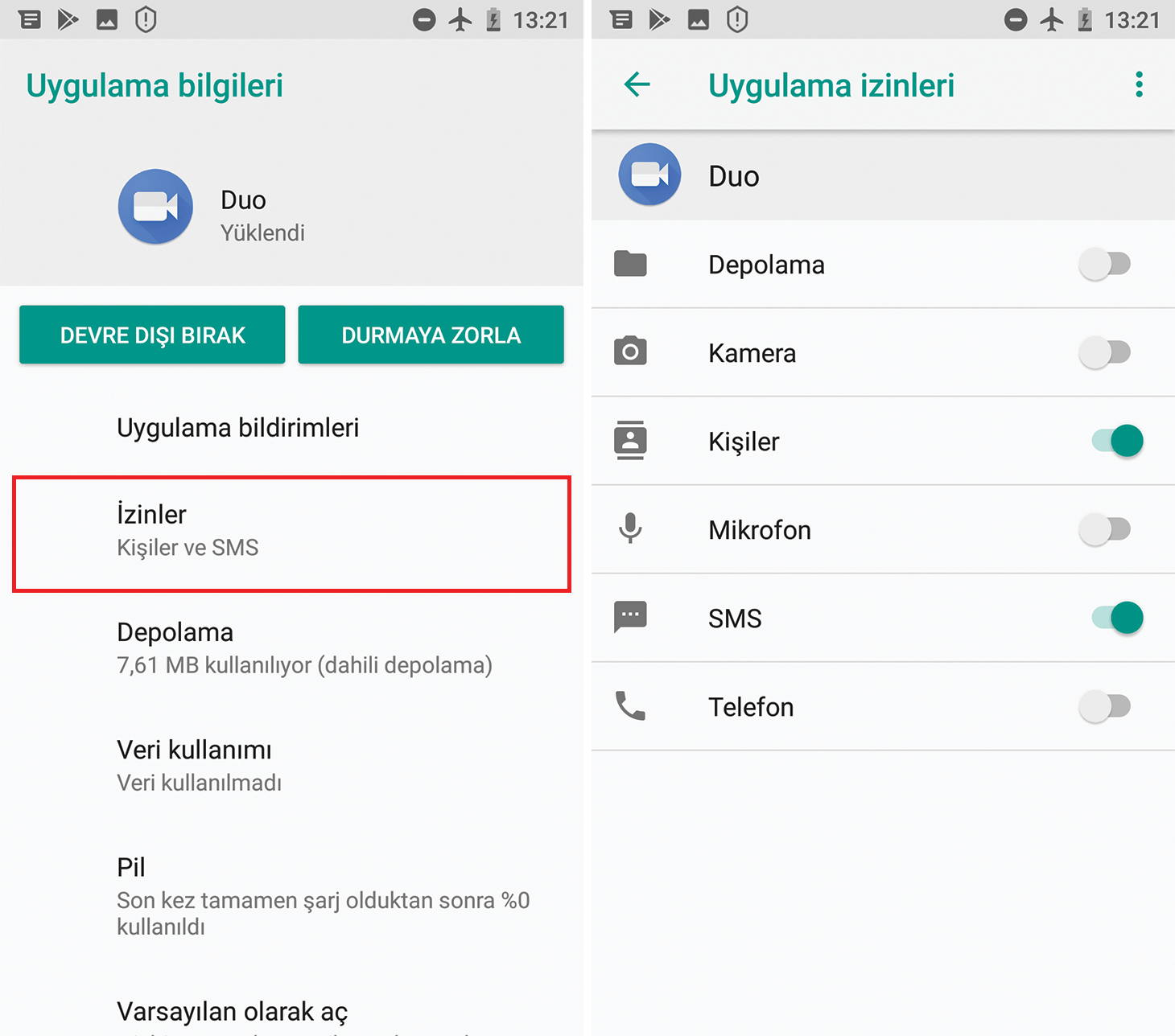 android izin