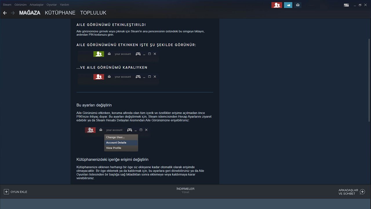 steam aile paylaşımı