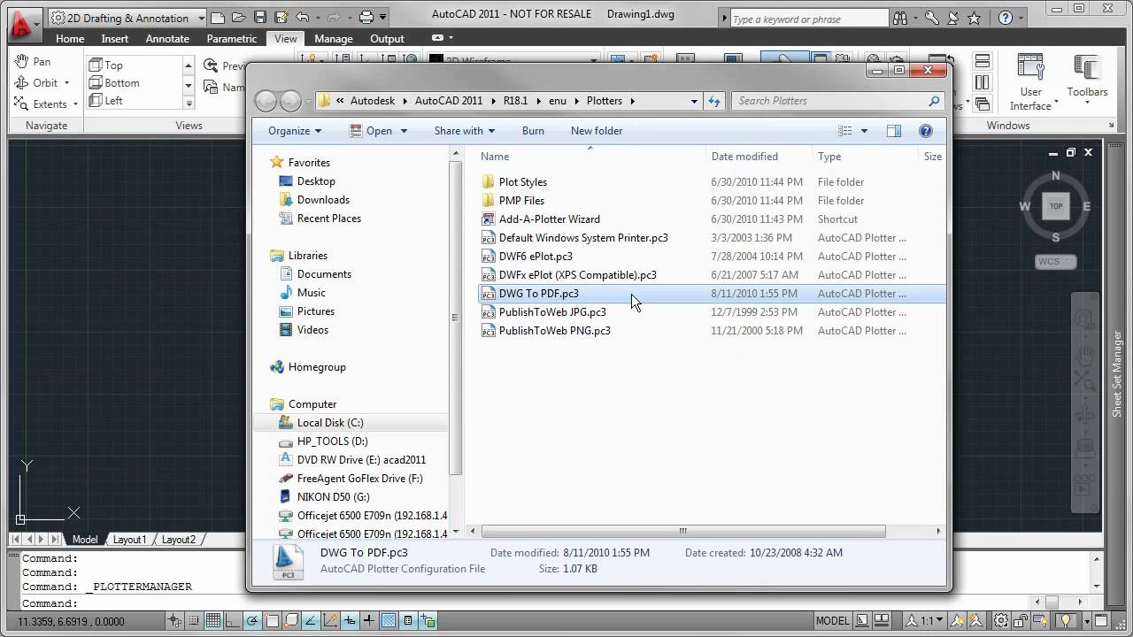 AutoCAD DWG to PDF 2010