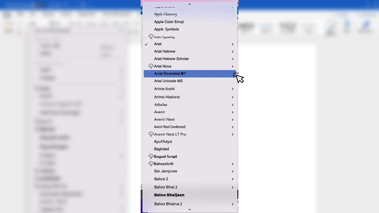 Microsoft Word yazı fontu seçme