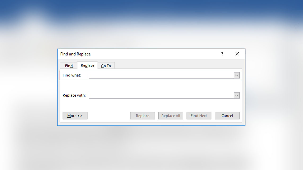 Bul ve Değiştir aranan değer